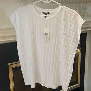 NWT Eileen fisher white crewneck boxy top size S Small